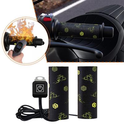12V Motorcycles Heated Handles Grips Snowmobile ATV Handlebar Heater Warmer Kit For Snowmobile Heated Steering Wheel Univer S0U3