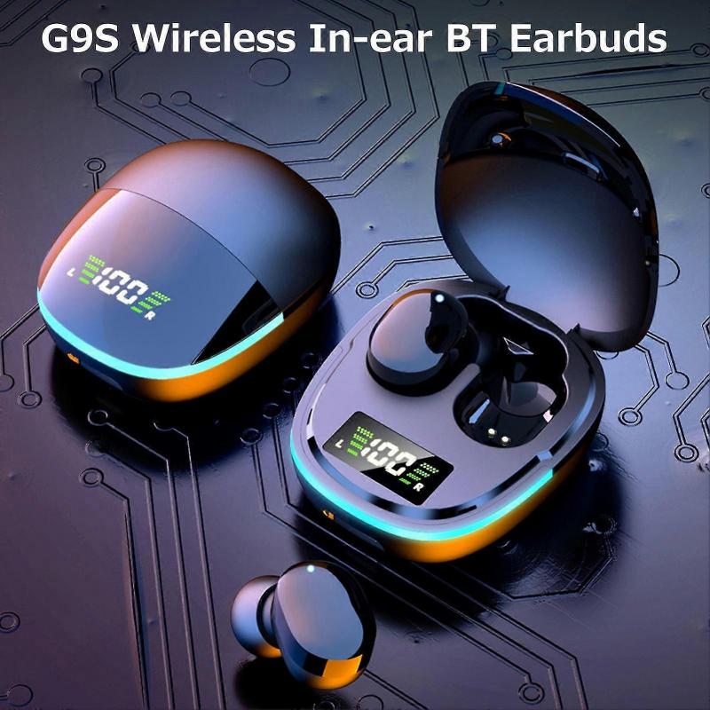 Bt5.1 In-ear Sports Earbuds Cool Breathing Light Led Digital Display Screen