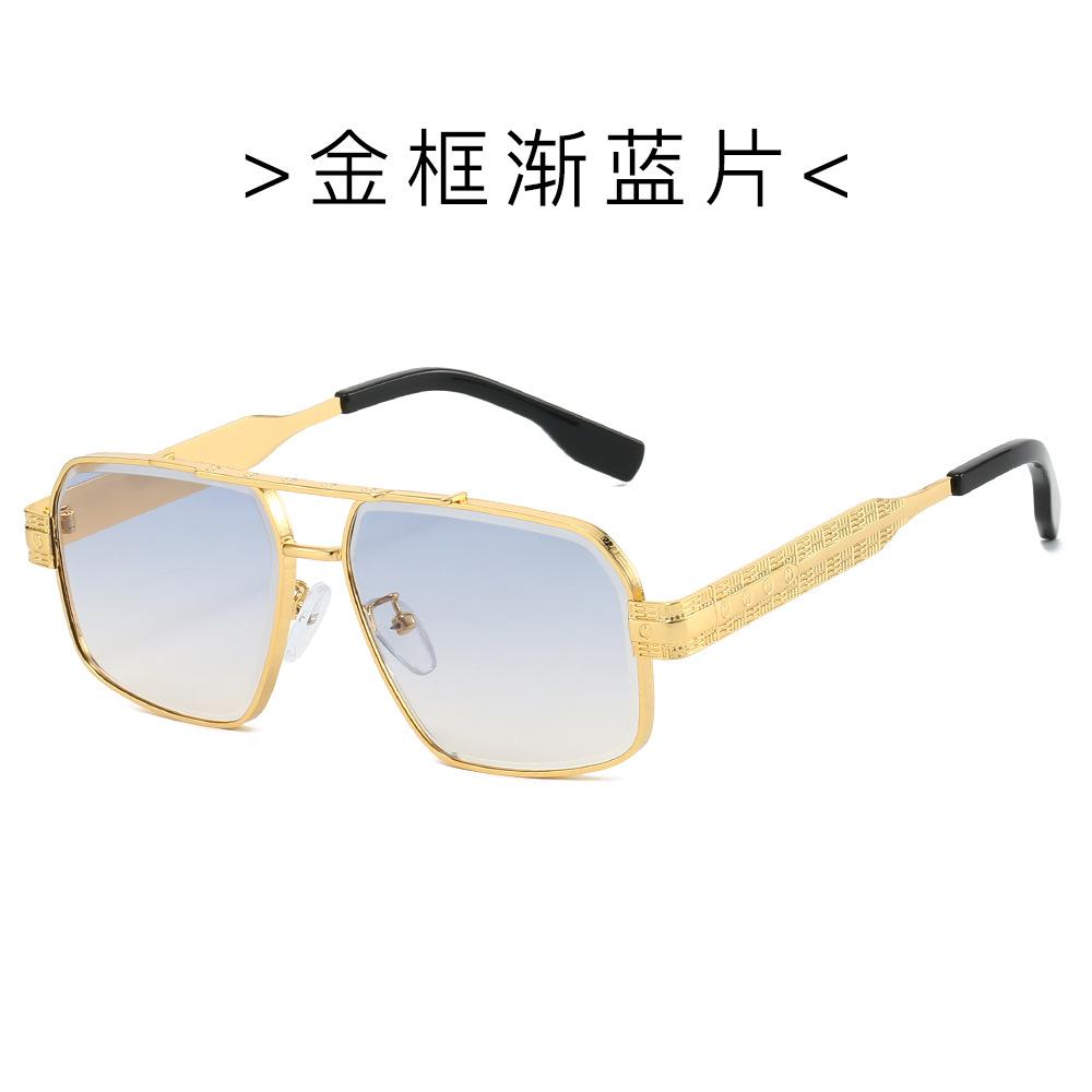 

2025 Flash Golden Color Sunglasses Men Women Punk Pilot Styles Street Cool Sun Shades UV400 Gold синий