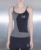 Gauss Setup Metal Logo Check Color Block Sleeveless Top