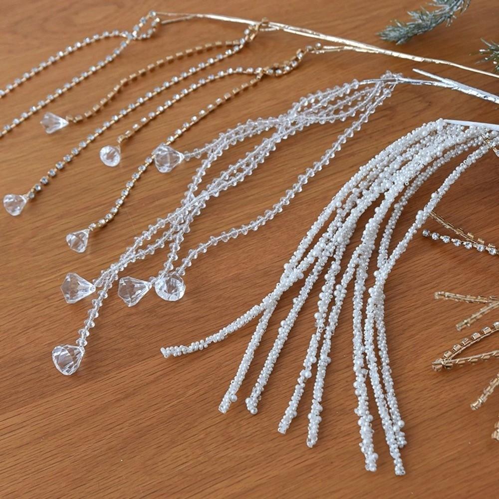 Glitter Finish Christmas Crystal Spray Pick Artificial Christmas Spray Holiday Wedding Decor