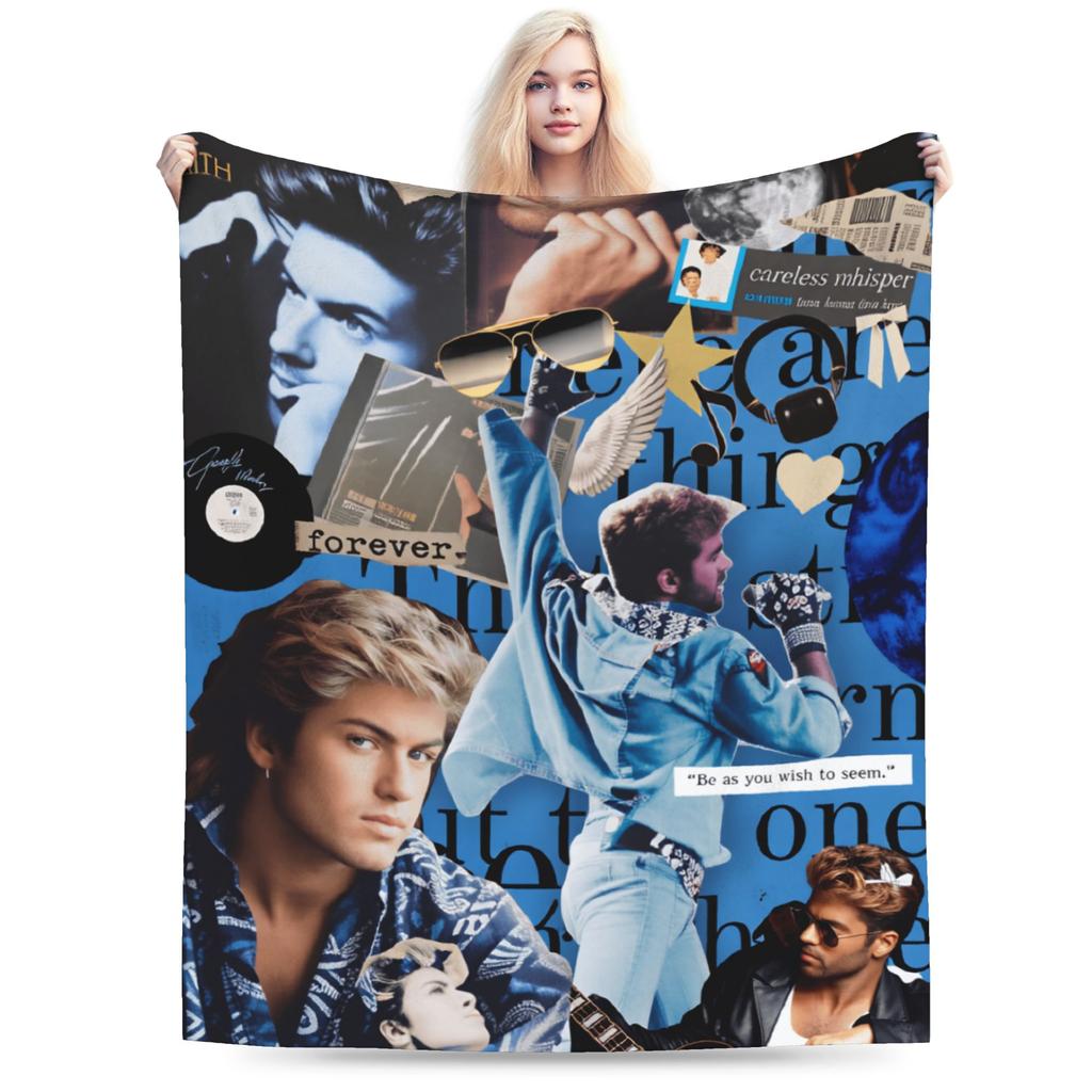George Michael  Songs Blanket Quality Warm Soft  Throw Blanket Winter Girls Boys Couch Chair Fluffy Bedspread