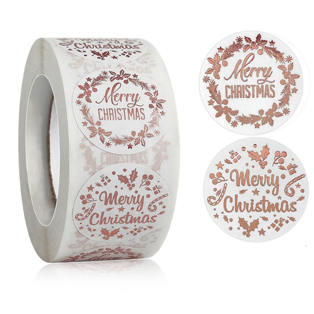 100-500Pcs High-Quality Rose High-Quality Gold High-Quality Merry High-Quality Christmas High-Quality Stickers Self-Adhesive High-Quality Holiday