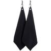 2 Stück Golfhandtücher, Mikrofaser Merbau Muster Golfhandtuch für Herren Damen Golfgeschenke Schwarz Golfhandtuch mit Karabinerclip