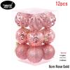 6cm 12pcs Glitter Hollow Christmas Ball Set for Tree, Window, Mall, or Ceiling Decor