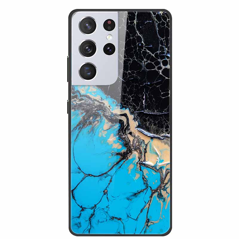 For Samsung Galaxy S25 Ultra Tempered Glass Case Back Cover Hard Phone Cases for SamsungS25 ULTRA Fundas Fashion Protector Coque