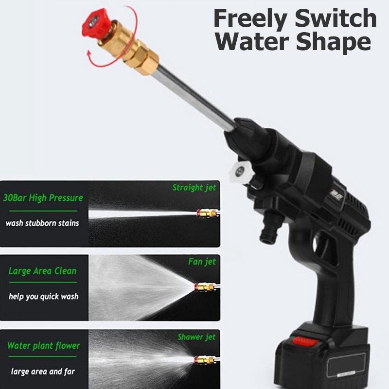 88000mAh 30BAR Wireless Car Washer High Pressure Car Wash Water Gun Portable High Pressure Washer Foam for Battery Black