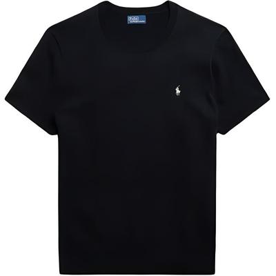 Polo Ralph Lauren Ss23 Einfarbig Bestickt Locker Kurzarm T-Shirt Damen T-Shirt Schwarz WMPOSWENC020608-001