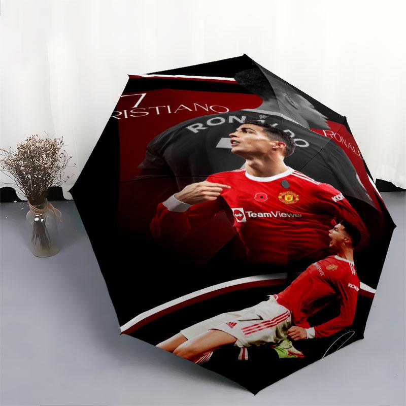1 PC Automatic Folding Umbrella - CR7 Pattern, Portable & Foldable Design with 8 Ribs, Christmas Birthday Gifts