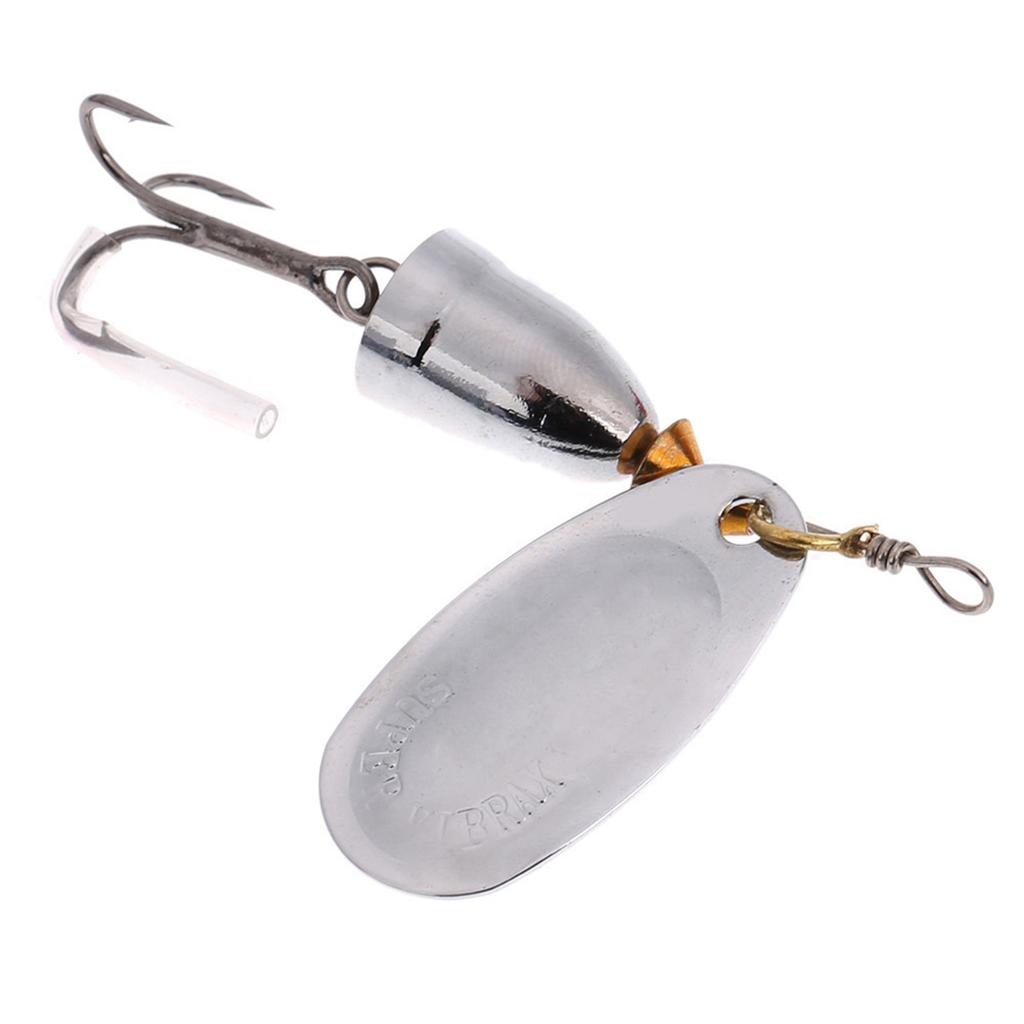 Spinner Fishing Lures with Triple Hooks Metal Lures Hard Metal Spinner Baits Fishing Accessories for Freshwater
