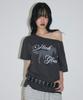 Seulliggeullou Horse One-Shoulder T-Shirt [Charcoal]