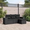 VidaXL Garden Lounge Set with Cushions 4 Pcs, Patio Sofas, Patio Furniture Set, Outdoor Furniture, Black 3254802