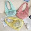 Sweet Double Sided Vest Bag Cloth Canvas Tote Bag Casual Lattice Shoulder Bag  Women