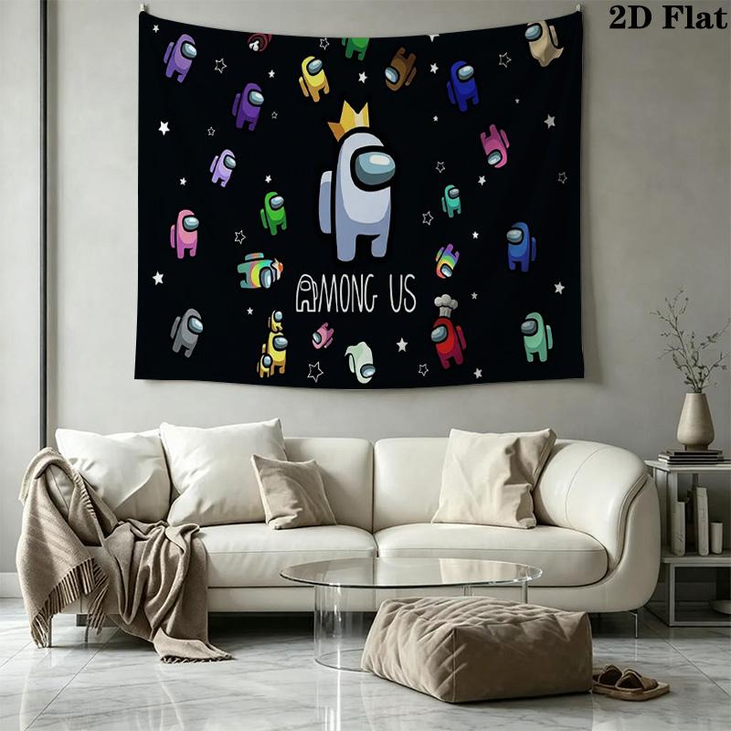 Among Us Wall Tapestry Aesthetic Wall Hanging Printed Fabric Blanket Decorative Tapestries for Bedroom Living Room Home Decor