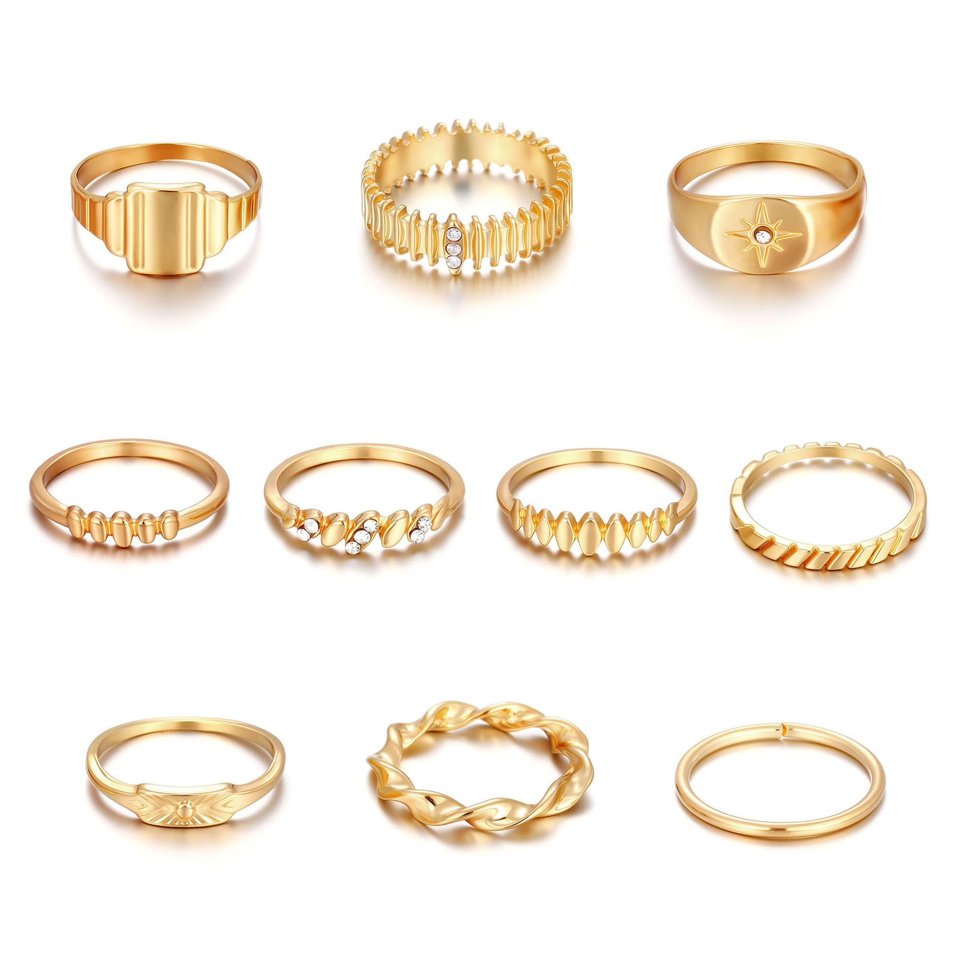 

Joint Ring Octagram Diamond 10-Piece Ring Set Women S Jewelry