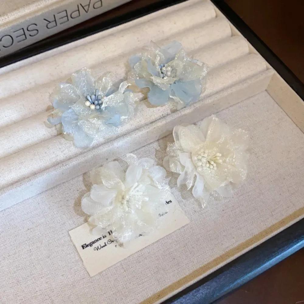 Korean Style Mesh Earrings Fresh Mesh Stud Earrings New Three-dimensional Flower Stud Earrings