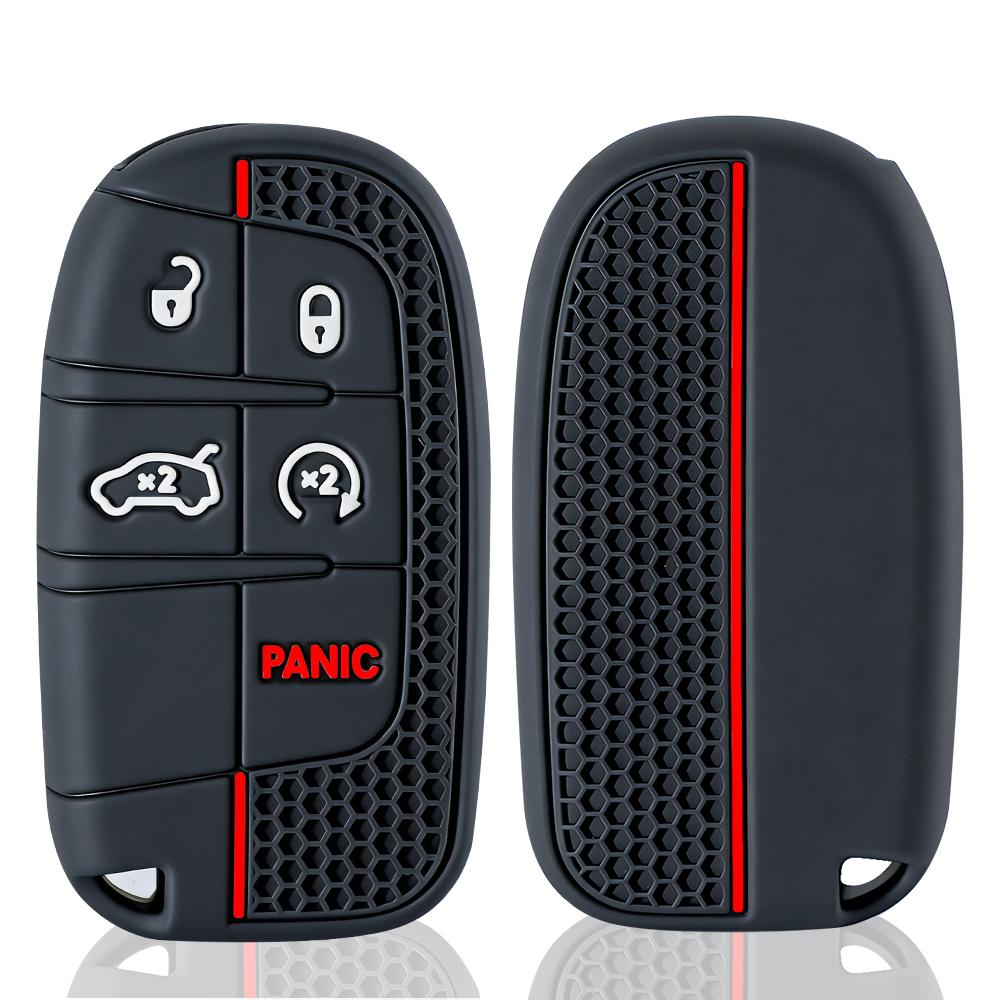 Silikonové pouzdro na klíče od auta pro Dodge Ram Charger Journey Durango Jeep Grand Cherokee Chrysler Držák na klíčenku