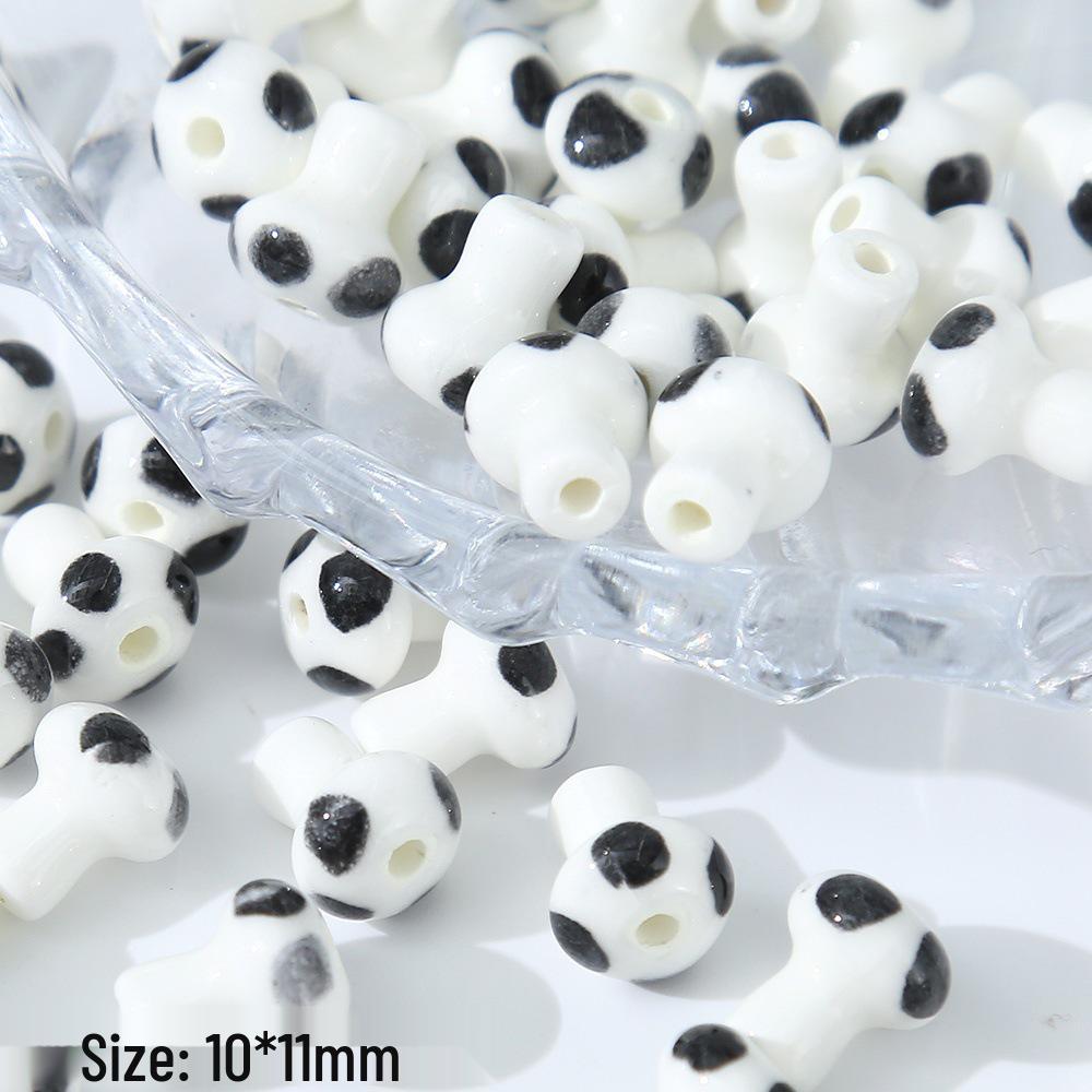 3D Ceramic Panda Heart Flower Beads for DIY Bracelets