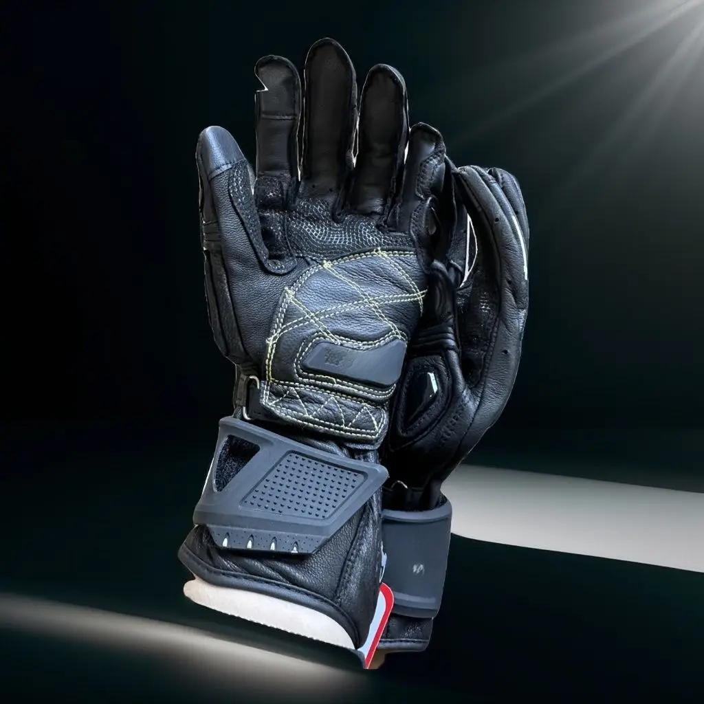 Retro Motorcycle Riding Gloves Leather Accessories Wear-resistant Motocross Knuckle Guard Finger Moto Crycling Glove Gp for Men