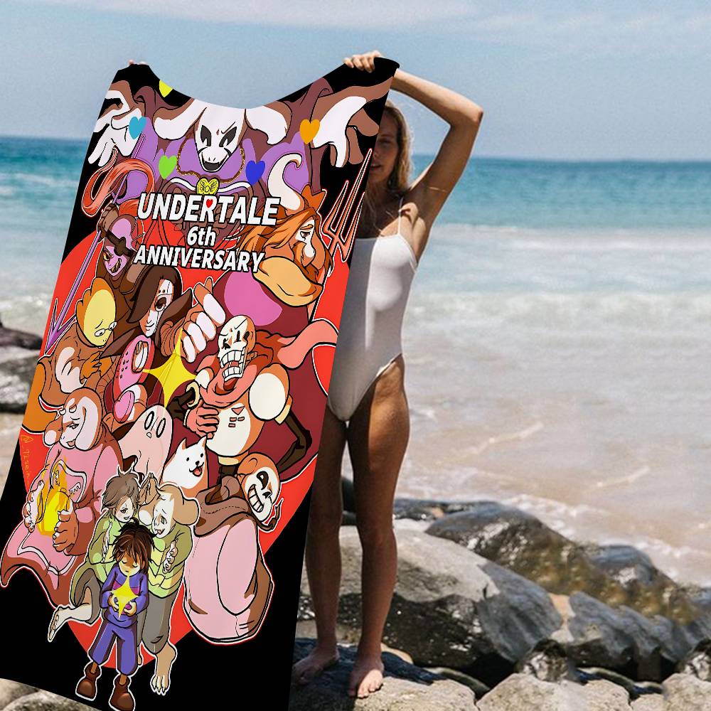 Anime Undertales Game Microfiber Printed Beach Towel Mountain Climbing Yoga Beach Swimming Running Absorbent Soft Towel