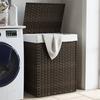 VidaXL Laundry Basket with Lid Dark Brown Woven Resin 372030