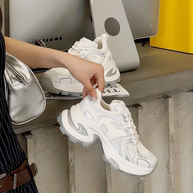 

Туфли в стиле ретро в стиле Гонконга для папы, женская весенняя новая модная универсальная обувь с мелкой сеткой, дышащая спортивная и досуговая обувь 40