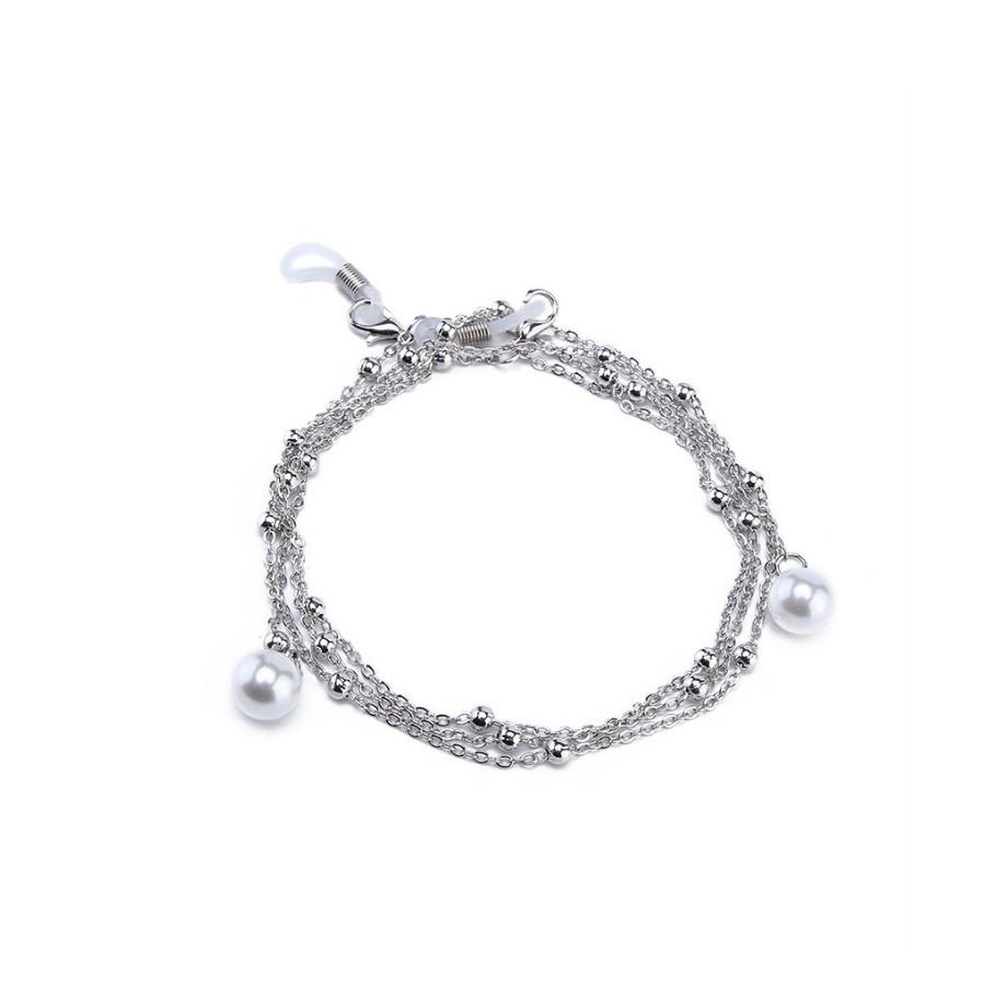Reading Glasses Chain for Women Metal Sunglasses Cords Beaded Eyeglass Lanyard Hold Straps