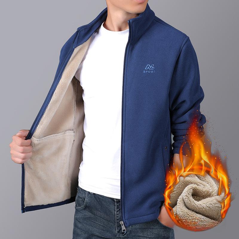 Осенне-зимняя уличная двухсторонняя флисовая куртка спортивная пилотная мужская куртка флисовая ветрозащитная теплая куртка M