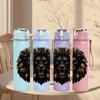 1PC Dark Lion Head Portrait 750ml Color Plastic Sports Water Bottle Leakproof Flip Straw Lid Suitable for Sports Office Home Use