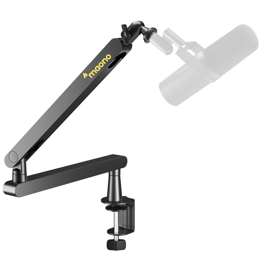 MAONO Microphone Arm, BA92 Black, Stable, Heavy-Duty, Adjustable Height and Angle, 1.8kg Weight Capacity, Professional Metal Desktop Microphone