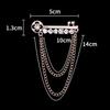 Korean   Metal Key Tassel Long Brooch  Chain Lapel Pin For Men'S Suit Shirt Badge Brooches Pins Accessories