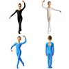 Shiny Long Sleeve Footed Leotard Keyhole Back Bodysuit for Girls Dance Gymnastics Practice and Stage Performance