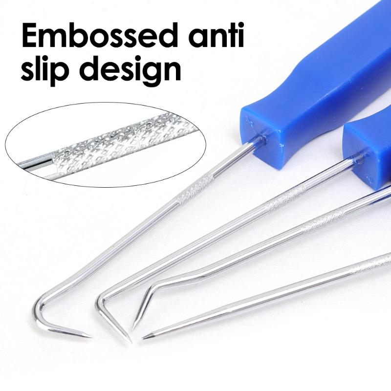 4 buc/set cârlig de etanșare ulei universal auto separare fire mini siguranțe portabile instrumente de dezasamblare mâner albastru cârlig de etanșare ulei vrac