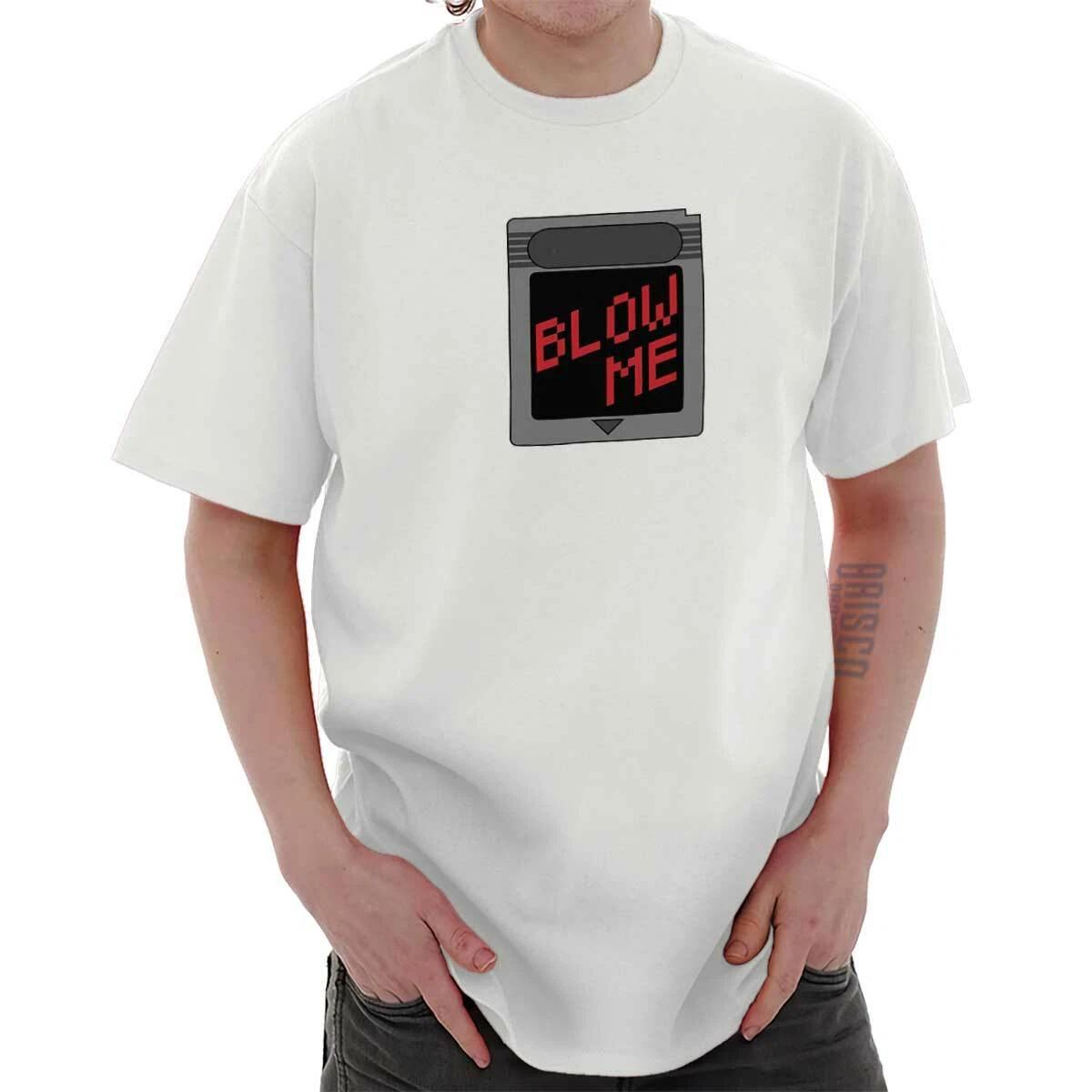 Blow Me Funny Gaming Gamer Nerdy Rude Gift Mens Casual Crewneck T Shirts Tees L