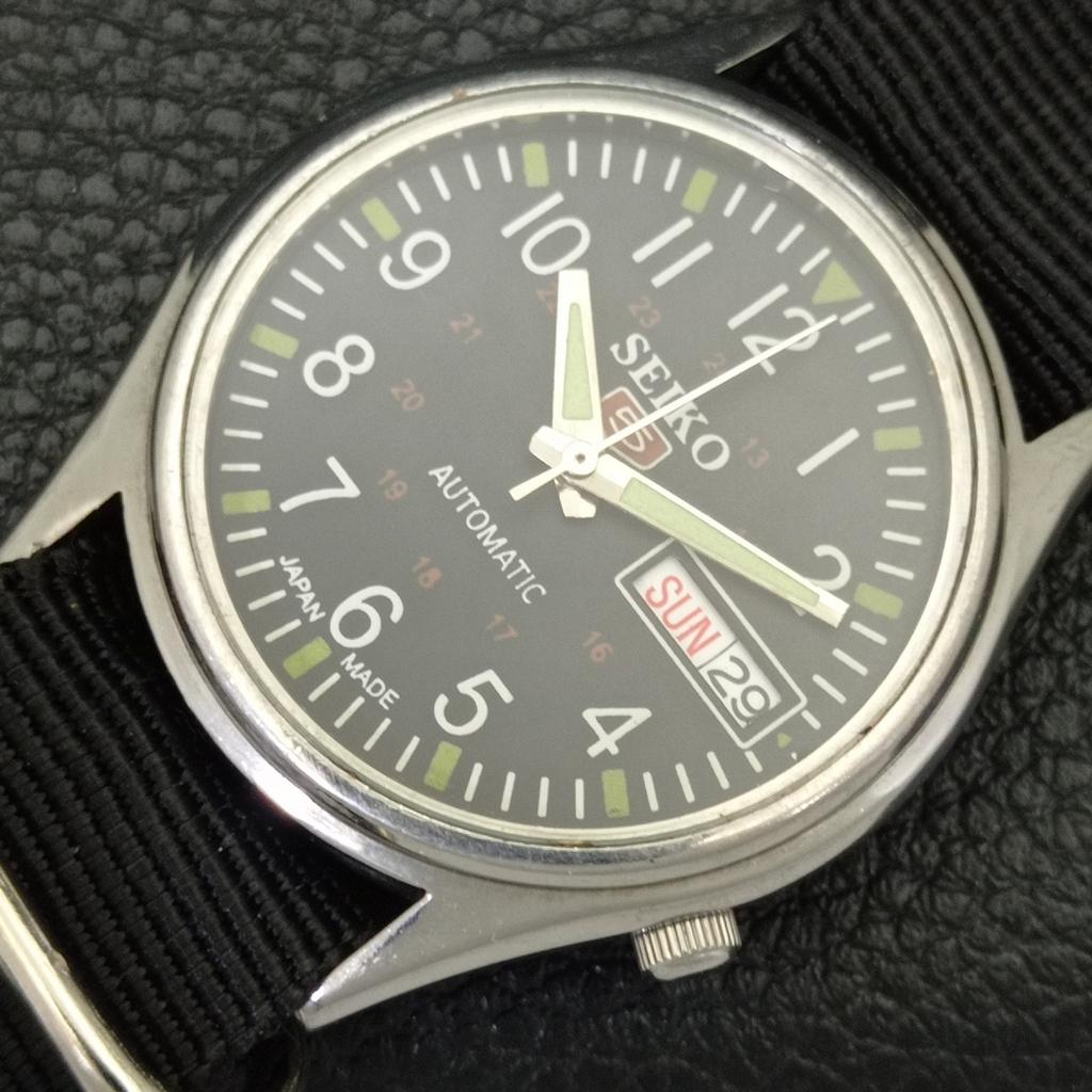 Seiko 5 AUTOMATIC 7S26A JAPAN MENS VINTAGE BLACK COLOR DIAL WATCH A701650-5 R206c-a701650
