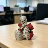 Figurka Szkieletów Para na Halloween z Żywicy, Vintage Gotycka Statua Pary Czaszek, Dekoracja Domu na Święto Halloween na Półkę Stół Kominek