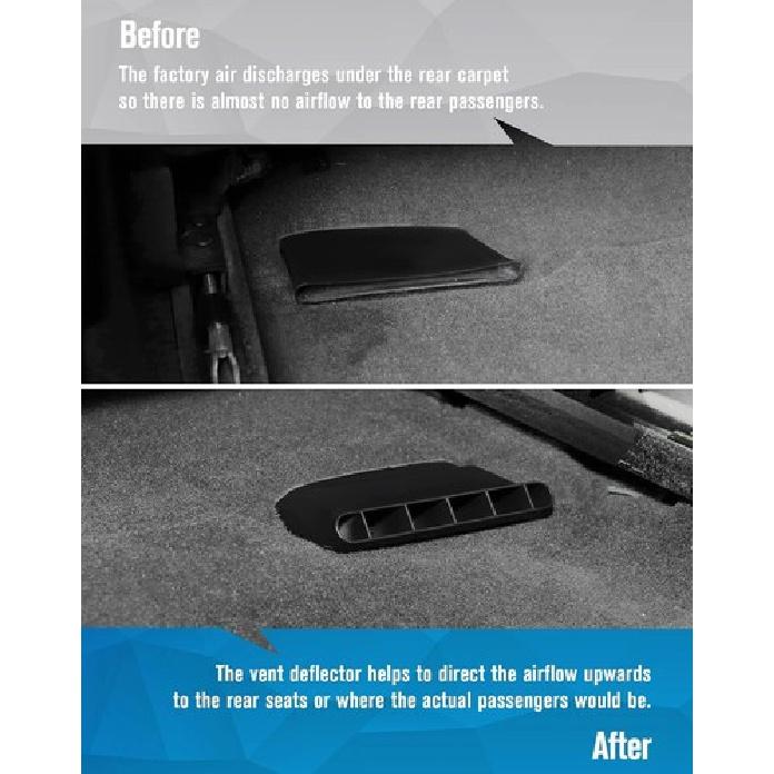 For 14-19 Silverado & Sierra Rear Seat Under Air Deflectors AC Vent Guards Bezel