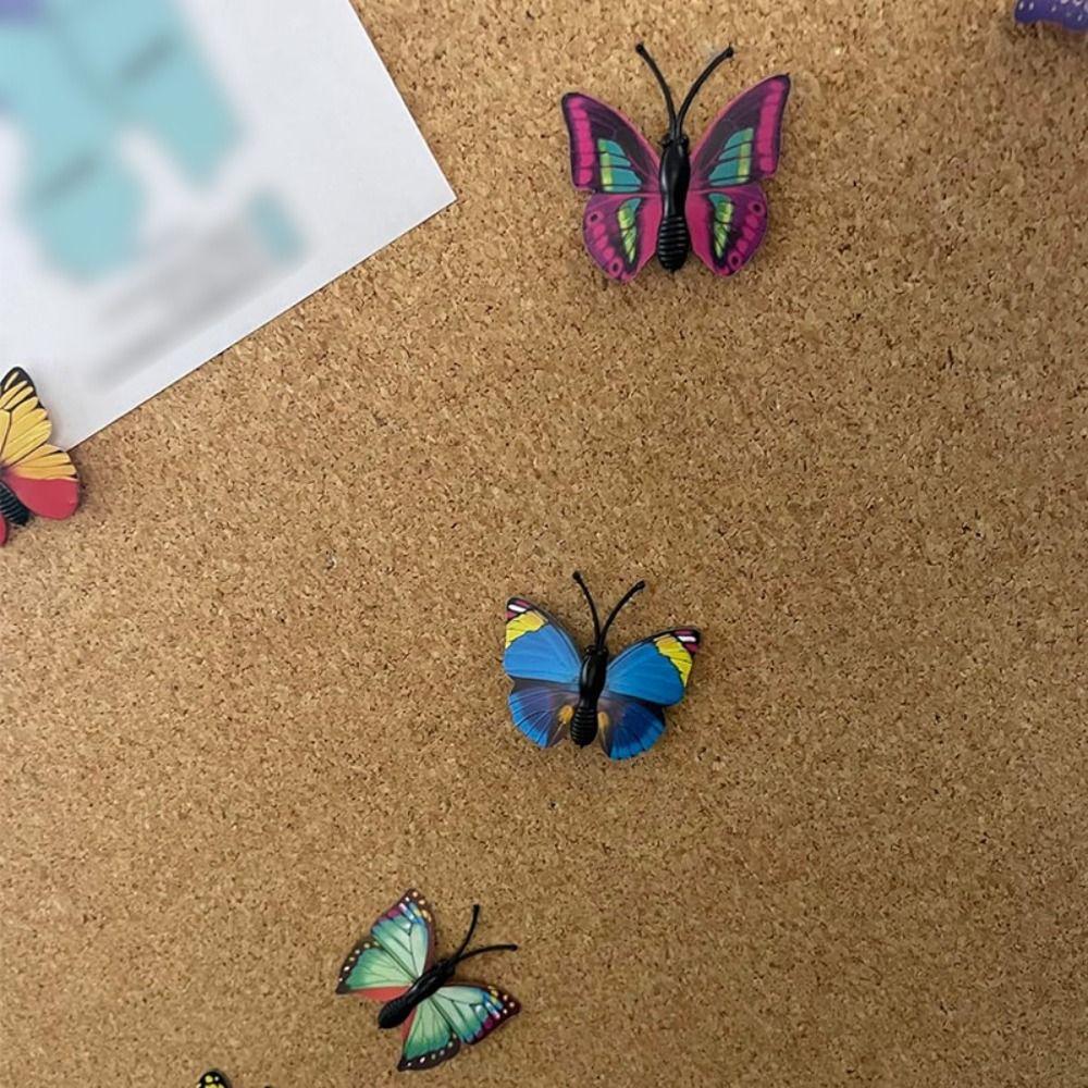 30Pcs DIY Colorful Butterflies Push Pins Creative Blackboard Push Pins Decorative Studs  Stationery