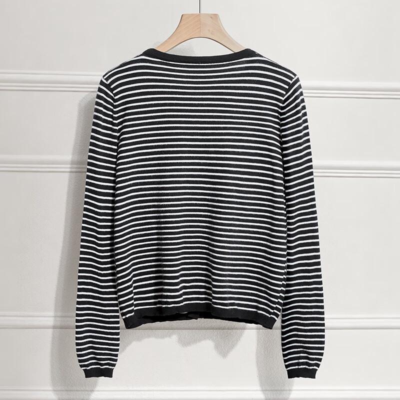 Tachi Women's Fine Stripe Knit Cardigan