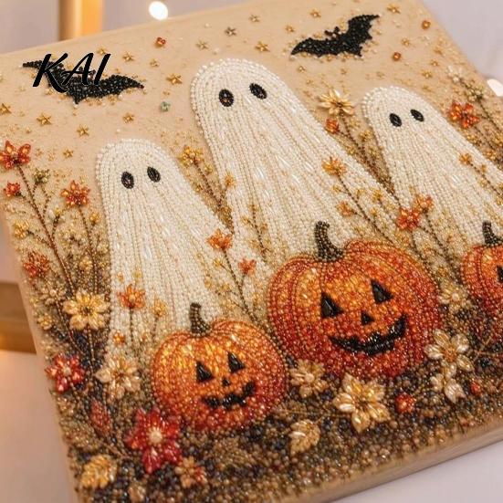 Juvelierte Wanddekoration Halloween Kunst mit Kunstperlen DIY-Set, Gruselig Süßes 3D Perlenmalerei Basteln Dunkle Ästhetik Basteln für Erwachsene Anfänger, Saisonal