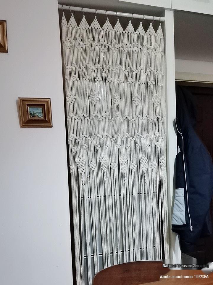 Handmade Woven Cotton Rope Tapestry Door Curtain: Nordic Bohemian Style for Home Decor