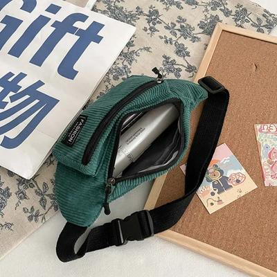 Cord Damen Bauchtasche Kleine Canvas Damen Lässige Schulter Crossbody Taschen Mode Fanny Pack Damen Unifarbene Brusttasche