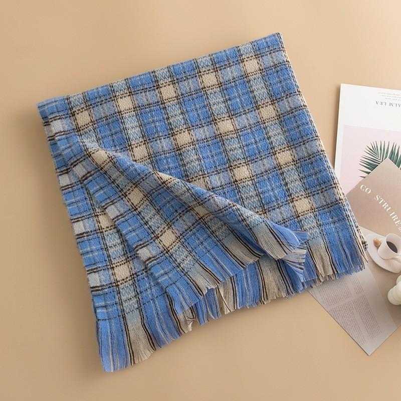 New Korean Imitation Cashmere Scarf High End Versatile Plaid Shawl Couple's Long Winter Warm Scarf