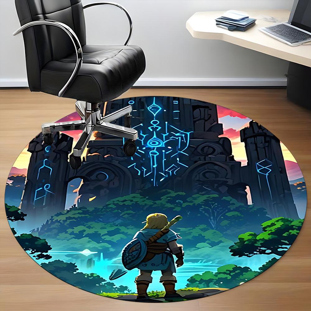 1pc The Legend of Office Round Area Rug, Bedroom Living Room Home Decor, Room Deco, Offic a1016201