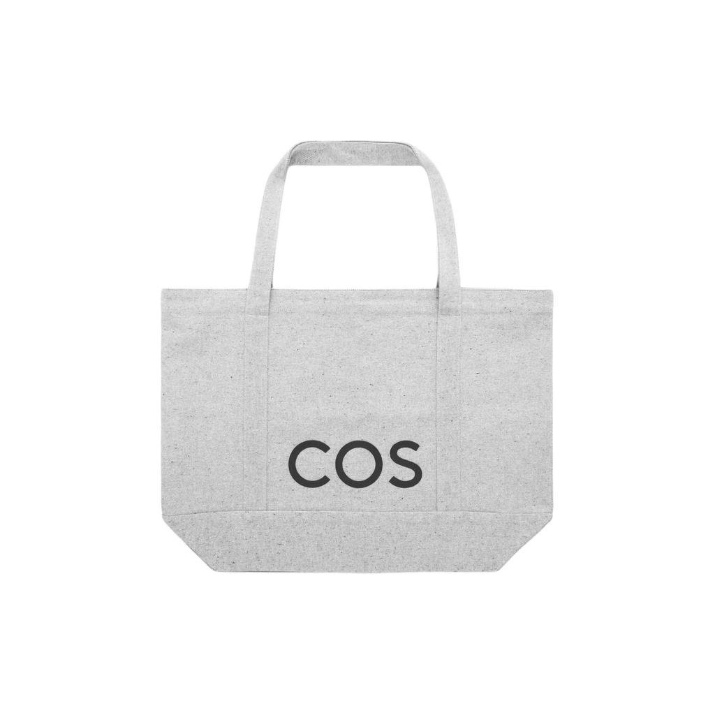 New COS Cotton Tote Bag, Shopping Bag, Canvas Bag, Shoulder Bag Regular Unisex Gray 1214024002