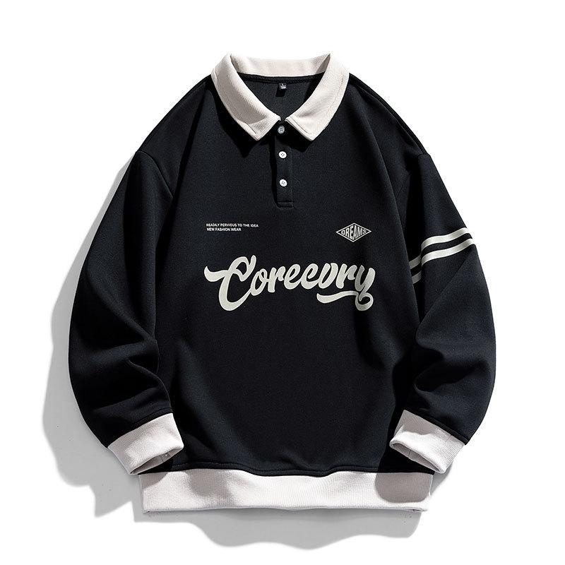 Herren S Pullover Sweatshirt mit Print im koreanischen Stil Lockerer Schnitt