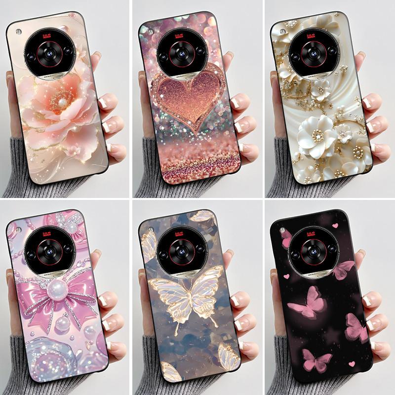 Printed Phone Case For ZTE Nubia Focus 2 Ultra 5G Funda Capa Soft Silicone Black Shell Cover Cute Flower Cartoon Casing Coque