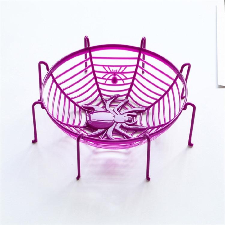 4Pcs Halloween Spiderweb Basket Candy Bowls Hand Grabbing Candy Holder Party Dining Table Candy Stand Fruit Plate