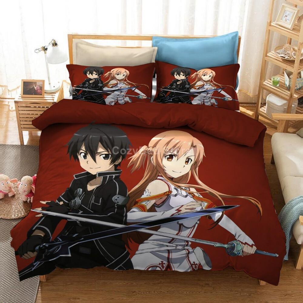 Sword Art Online Bedding Set 3d Duvet Cover Sets Bed Linen Twin Queen King Single Size Home Decor Fashion Kids Anime No Filler