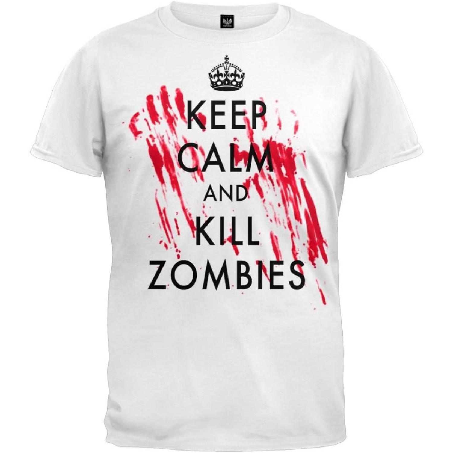 Keep Calm and Kill Zombies T-Shirt XXXXXL белый
